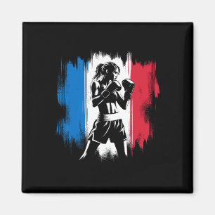 Imã Punhos de bandeira da França - Kickboxing feminino