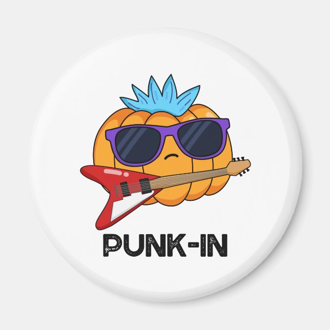 Imã Punk in Funny Punk Rock Pumpkin Pun (Frente)