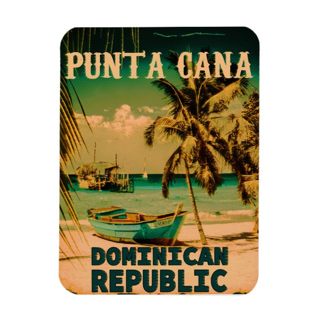 Ímã Punta Cana Dominicana - Vintage Souvenir 80 anos (Vertical)