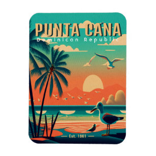 Ímã Punta Cana DR. Retro Flamingos Souvenir 1950