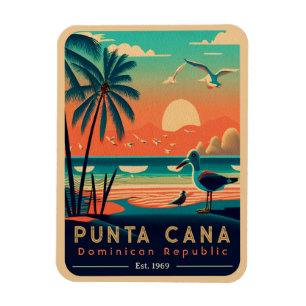 Ímã Punta Cana DR. Retro Sunset Souvenirs 1960