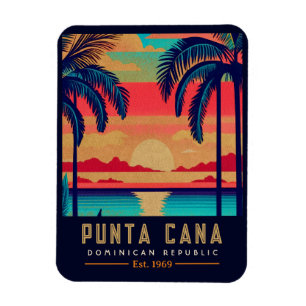 Ímã Punta Cana DR. Retro Sunset Souvenirs 1960