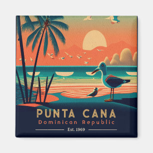 Imã Punta Cana DR. Retro Sunset Souvenirs 1960
