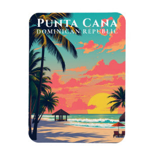 Ímã Punta Cana Retro Beach Viagem