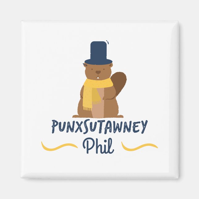 Imã Punxsutawney Phil // Novelty Groundhog Day (Frente)