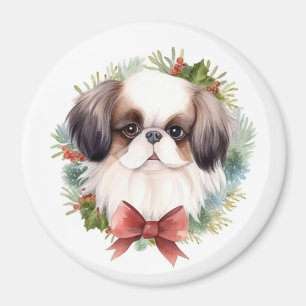 Imã Pup Festivo Festivo Chin Christmas
