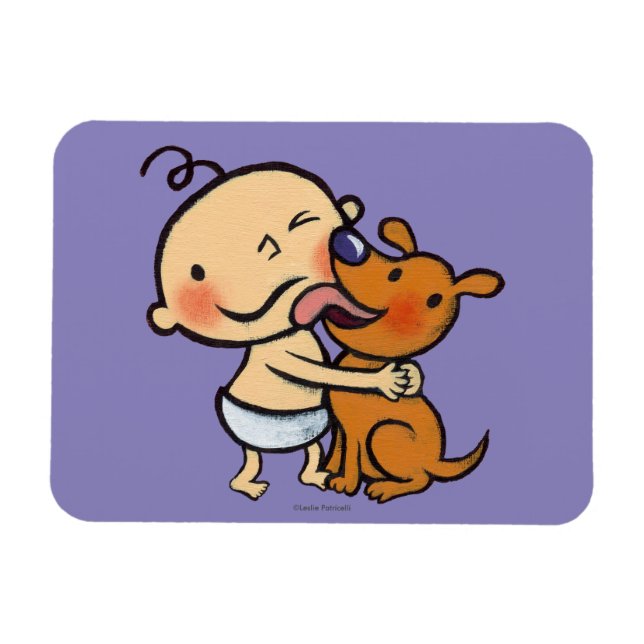 Ímã Puppy Kisses para o bebê (Horizontal)