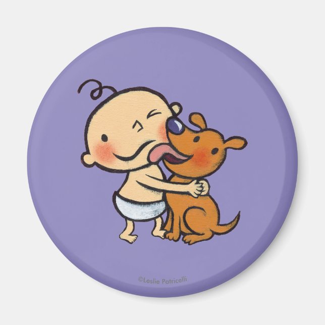 Imã Puppy Kisses para o bebê (Frente)