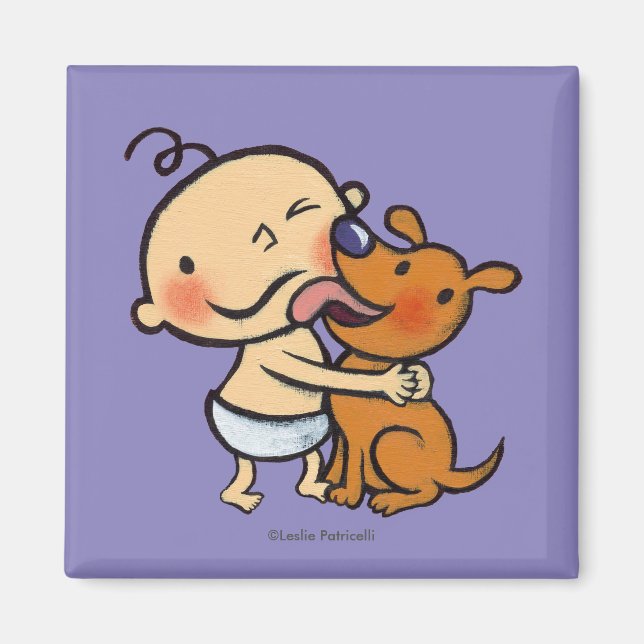 Imã Puppy Kisses para o bebê (Frente)