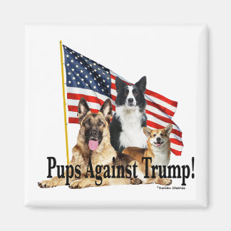 Imã "Pups Contra Trump!"Ímã