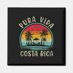 Imã Pura Vida Beach Costa Rica Palm Tree Family Summer