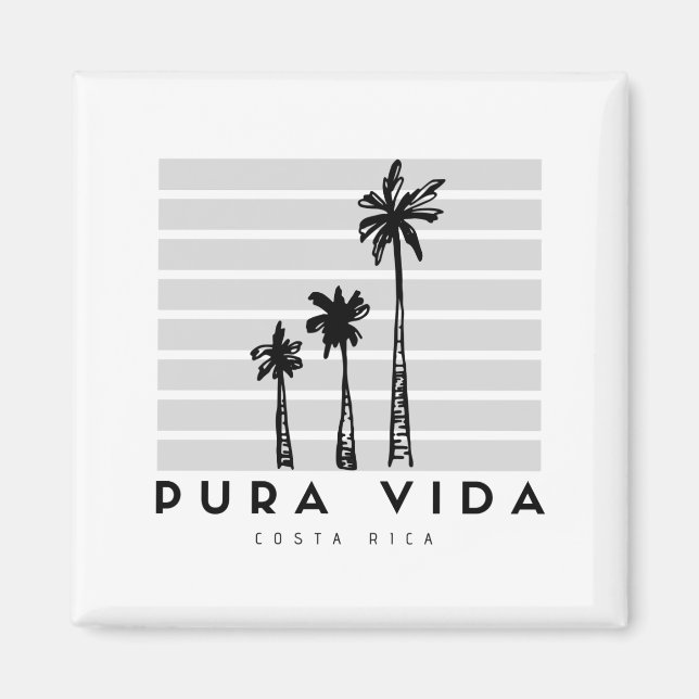 Imã Pura Vida Palm Árvore Costa Rica Souvenir (Frente)