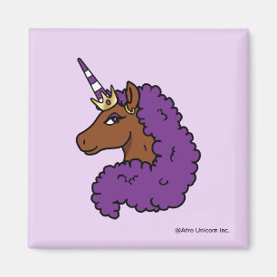 Imã Purple Afro Unicorn