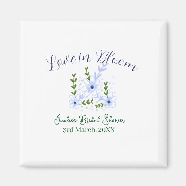 Imã Purple boho love in Bloom bridal shower name retro (Frente)