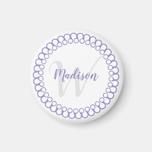 Imã Purple Decorative Circle Monogram Magnet