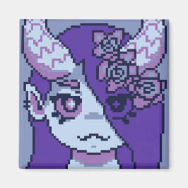 Imã Purple Girl Pixelart, Pixel Art