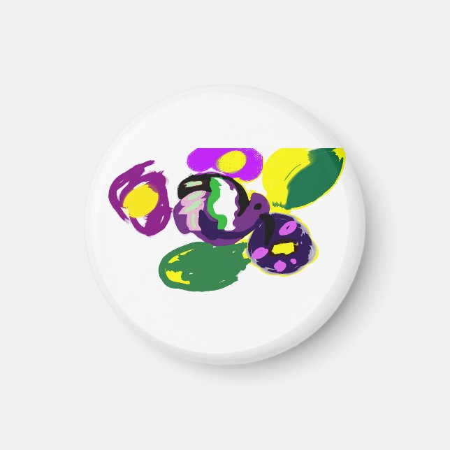 Imã Purple hummingbird and flowers  (Frente)