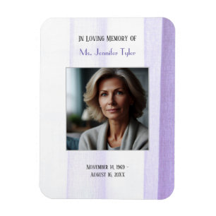 Ímã Purple In Loving Memory Elegant Funeral Memorial