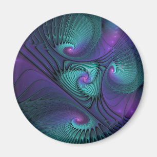 Imã Purple Meets Turquoise Modern Abstract Fractal Art