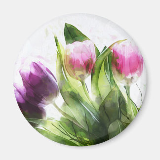 Imã Purple & Pink Tulips Magnet