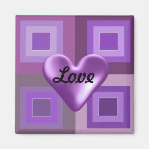 Imã Purple Puffy Heart