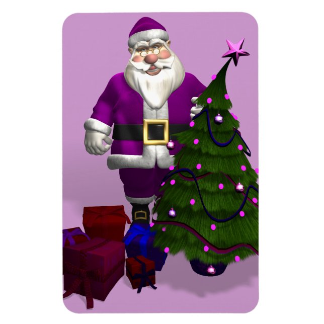 Ímã Purple Santa Claus (Vertical)