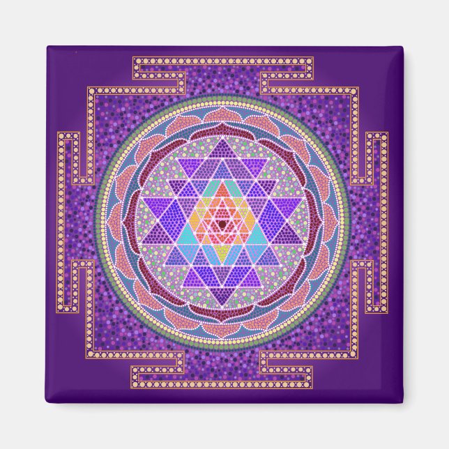 Imã Purple Sri Yantra Magnet (Frente)