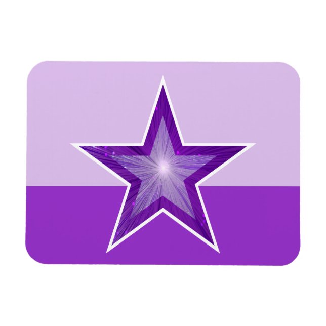 Ímã Purple Star: magneta flexível púrpura (Horizontal)