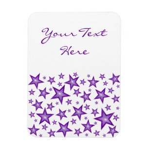 Ímã Purple Stars 'Text' íman flexível branco vertical