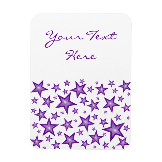 Ímã Purple Stars 'Text' íman flexível branco vertical (Vertical)