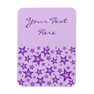 Ímã Purple Stars 'Text' vertical pálido, flexível