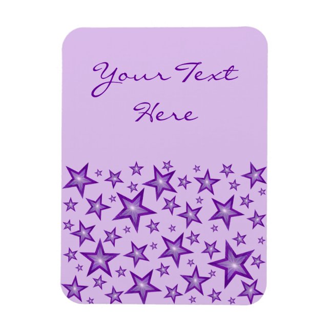 Ímã Purple Stars 'Text' vertical pálido púrpura flexív (Vertical)