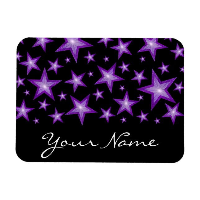 Ímã Purple Stars 'Your Name' flexível magnet black (Horizontal)