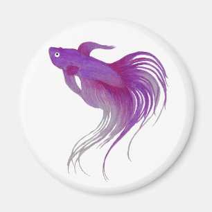 Imã Púrpura Betta Fish Watercolor