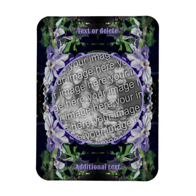 Ímã Púrpura Clematis No Quadro De Fronteira Adicionar  (Vertical)