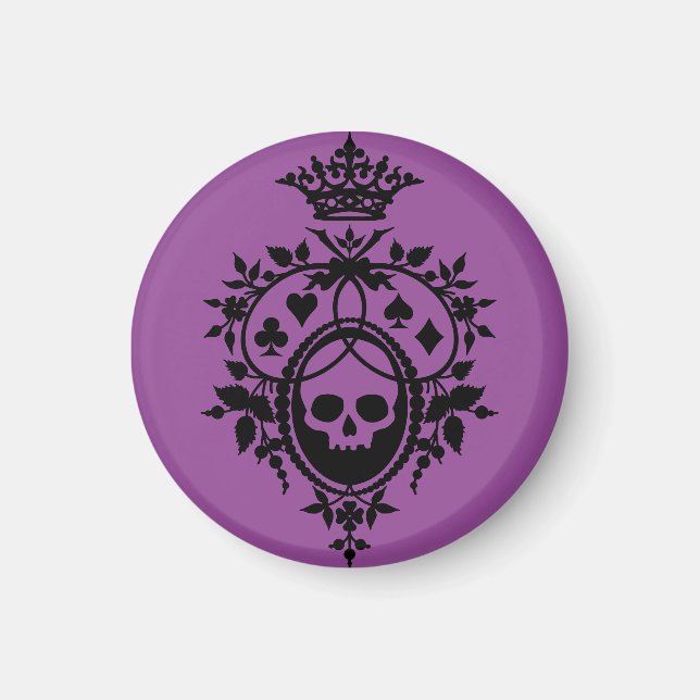 Imã Púrpura com ímã de crânio e roupas de cama (Frente)