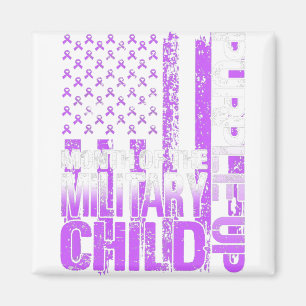 Imã Púrpura Infantil Militar Mês EUA Bandeira T-Shir