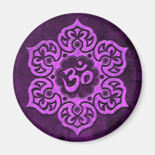 Imã Púrpura Pedra Floral Om