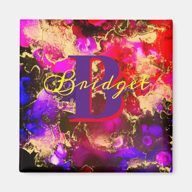 Imã Púrpura selvagem e Tinta de Álcool Fuscia (Frente)