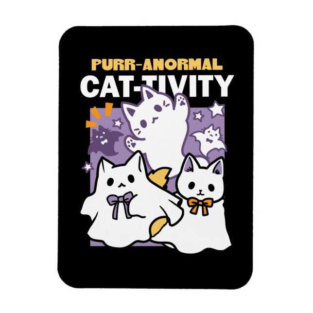 Ímã Purr-anormal Cat tivity - Halloween Cat Design (Vertical)