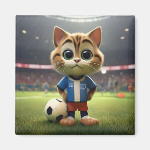 Imã "Purr-fect Striker: O Gato De Futebol 3D"