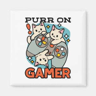 Imã Purr On Gamer - Design de Jogos para Gatos de Gato
