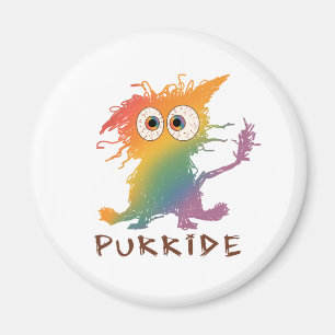 Imã Purride - Gato Arco-Íris com Pele Mensal LGBTQ