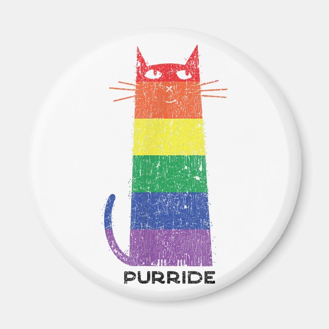 Imã Purride Shirt LGBT Orgulho gay Engraçado Gato Dize (Frente)