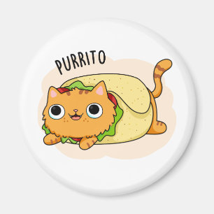 Imã Purrito Funny Kitty Cat Burrito Pun