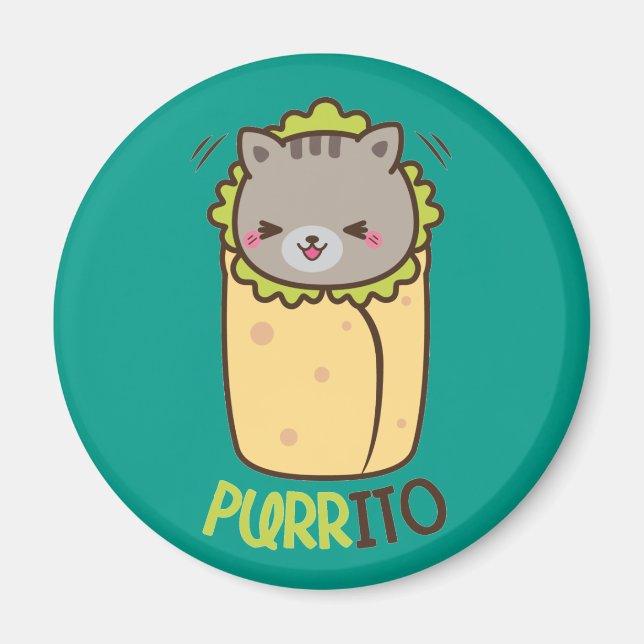 Imã Purrito Kitty Cat Burrito (Frente)
