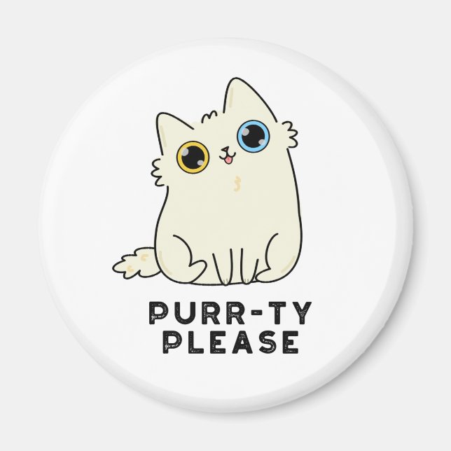 Imã Purrty Por Favor Gatinho Engraçado (Frente)