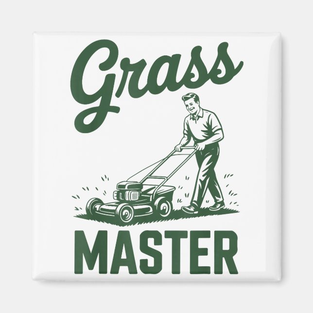 Imã Push Lawn Mower Legend Gr Master Dad Funny Mowing  (Frente)