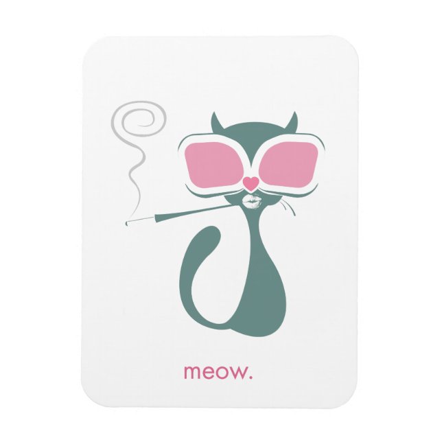 Ímã Pussy Golightly Meow White Magnet (Vertical)