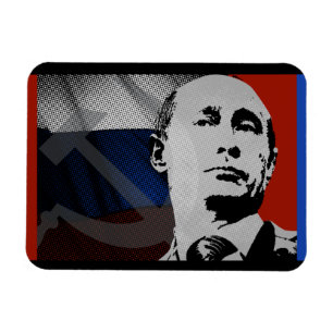Ímã Putin com a Bandeira Russa